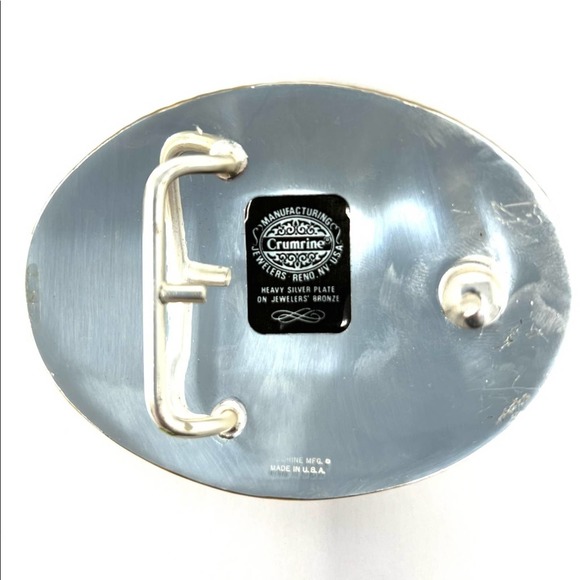 Crumrine KARATE Belt Buckle 3.5”x2.75” Silver & Gold - Picture 9 of 9